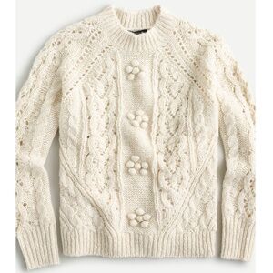 NWOT Cable-Knit Pointelle J Crew Cream Knit Sweater